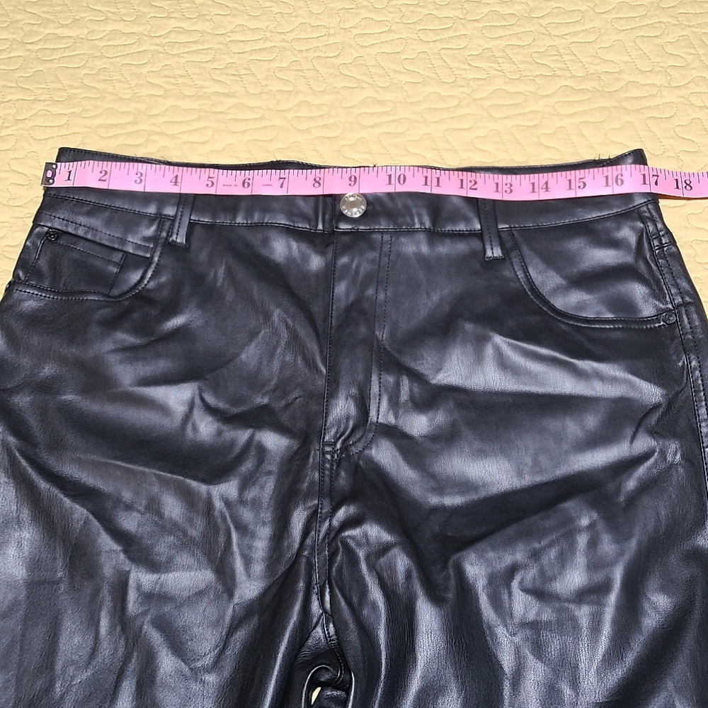 Bershka faux leather straight leg trouser pants size XL - Picture 16 of 16